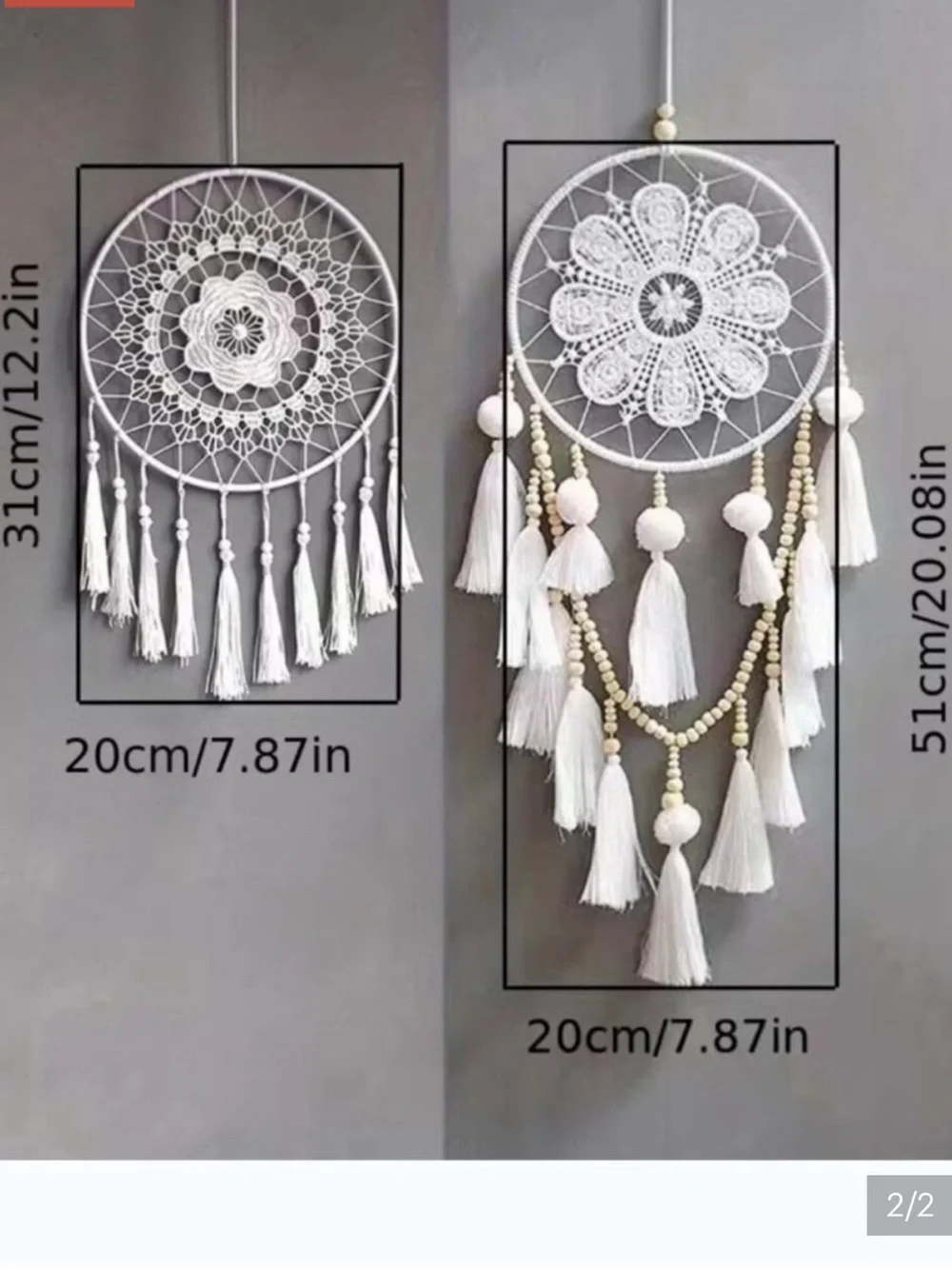 White Boho Dreamcatcher Wall Hanging You Choose